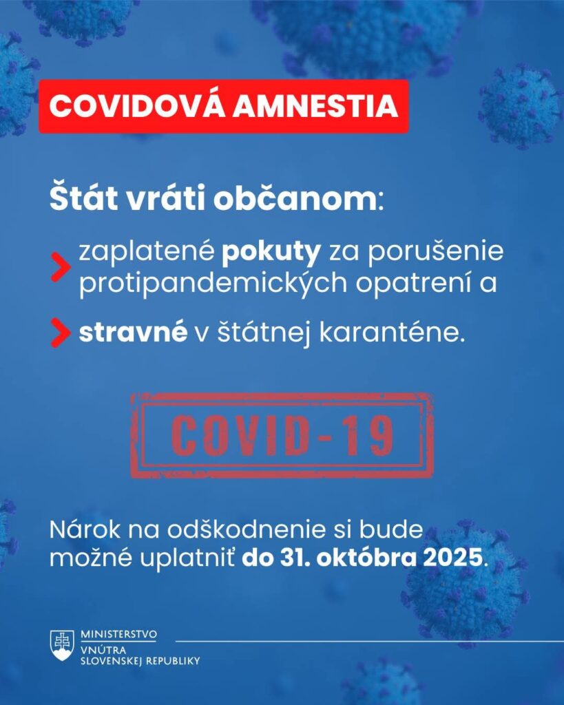 Fyzické osoby pokutované za porušovanie protipandemických opatrení budú môcť požiadať o odškodnenie