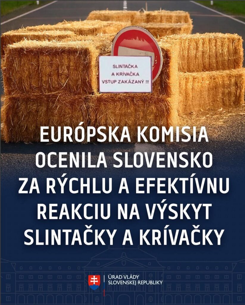EK ocenila Slovensko za rýchlu a efektívnu reakciu na výskyt slintačky a krívačky