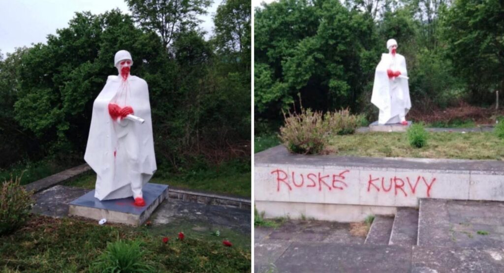 Zneuctený pamätník padlých hrdinov v Novej Bošáci