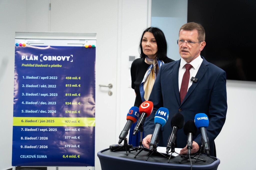 Slovensko žiada z Plánu obnovy historicky najvyššiu platbu – takmer 1 miliardu eur!